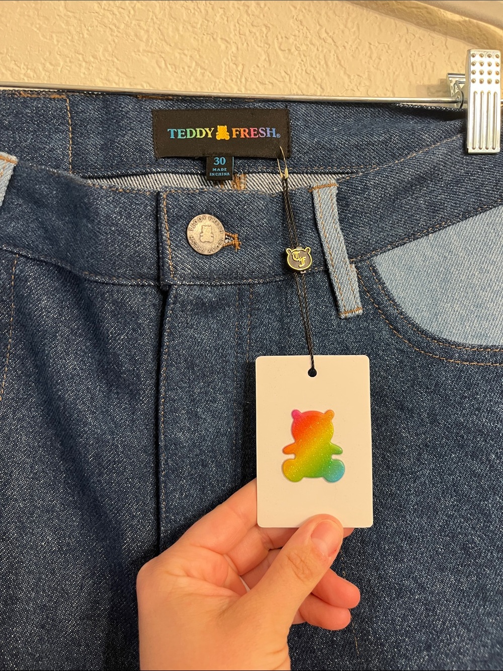 Teddy Fresh convertible patchwork/ two tone Jeans - Picture 3 of 13